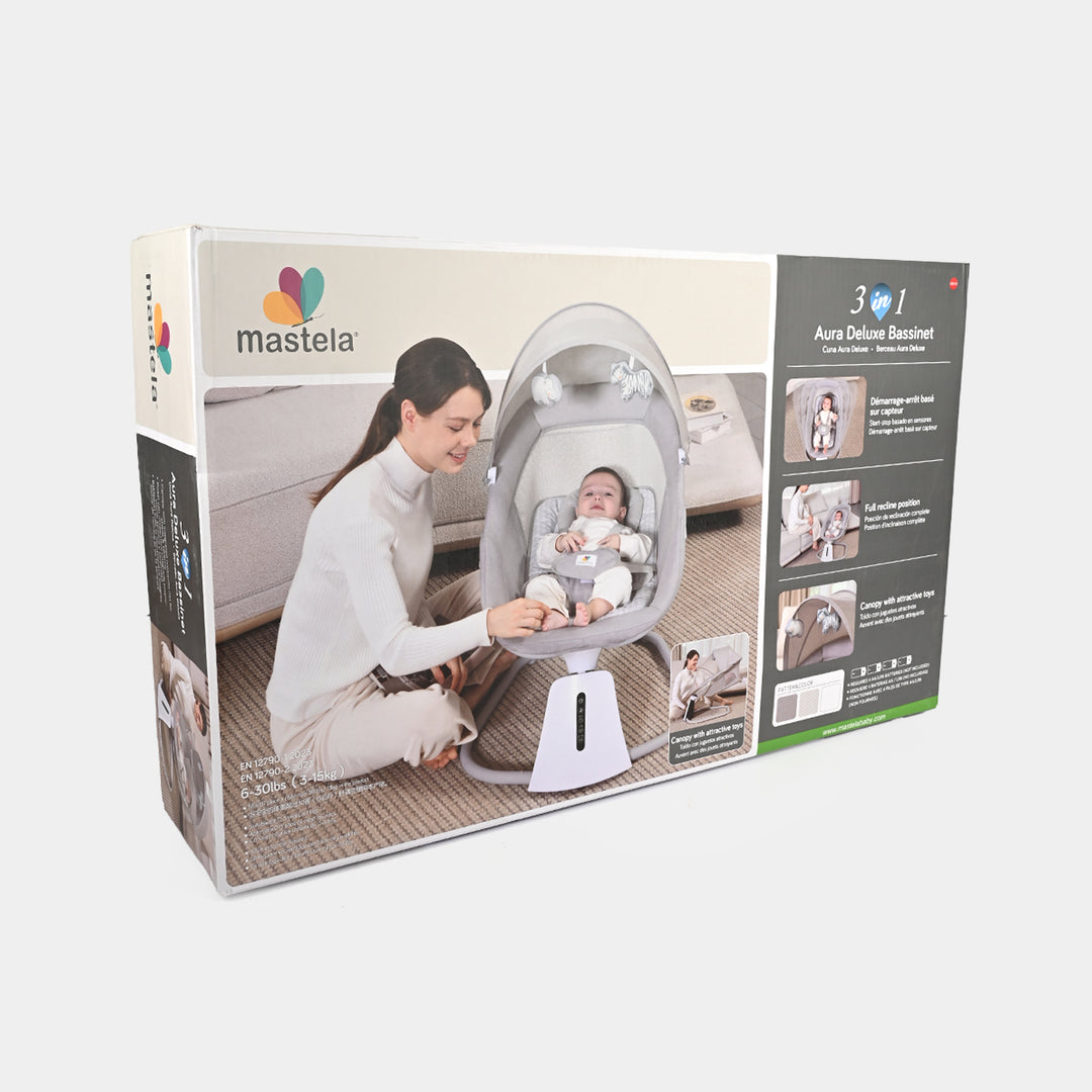 3-in-1 Aura Deluxe Bassinet Auto Swing Mastela | 8016