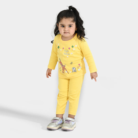 Infant Girls Cotton Interlock Suit BAMBI AND THUMPER-Yellow