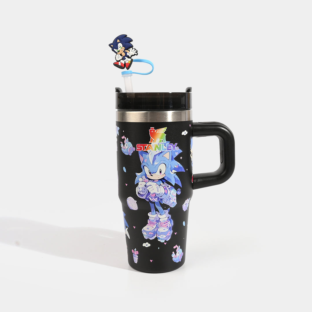 Insulated Travel Tumbler with Handle & Straw