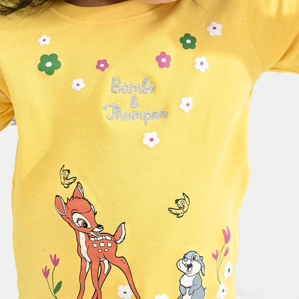 Infant Girls Cotton Interlock Suit BAMBI AND THUMPER-Yellow