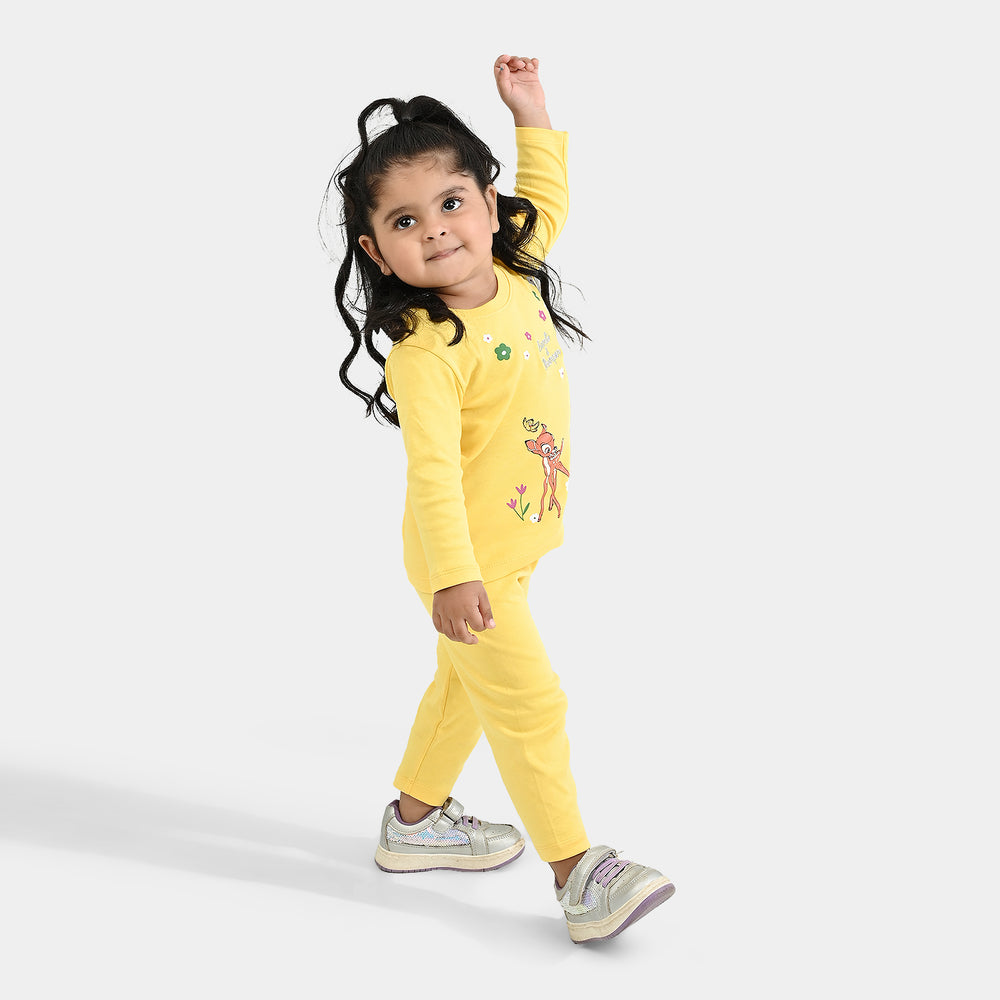 Infant Girls Cotton Interlock Suit BAMBI AND THUMPER-Yellow
