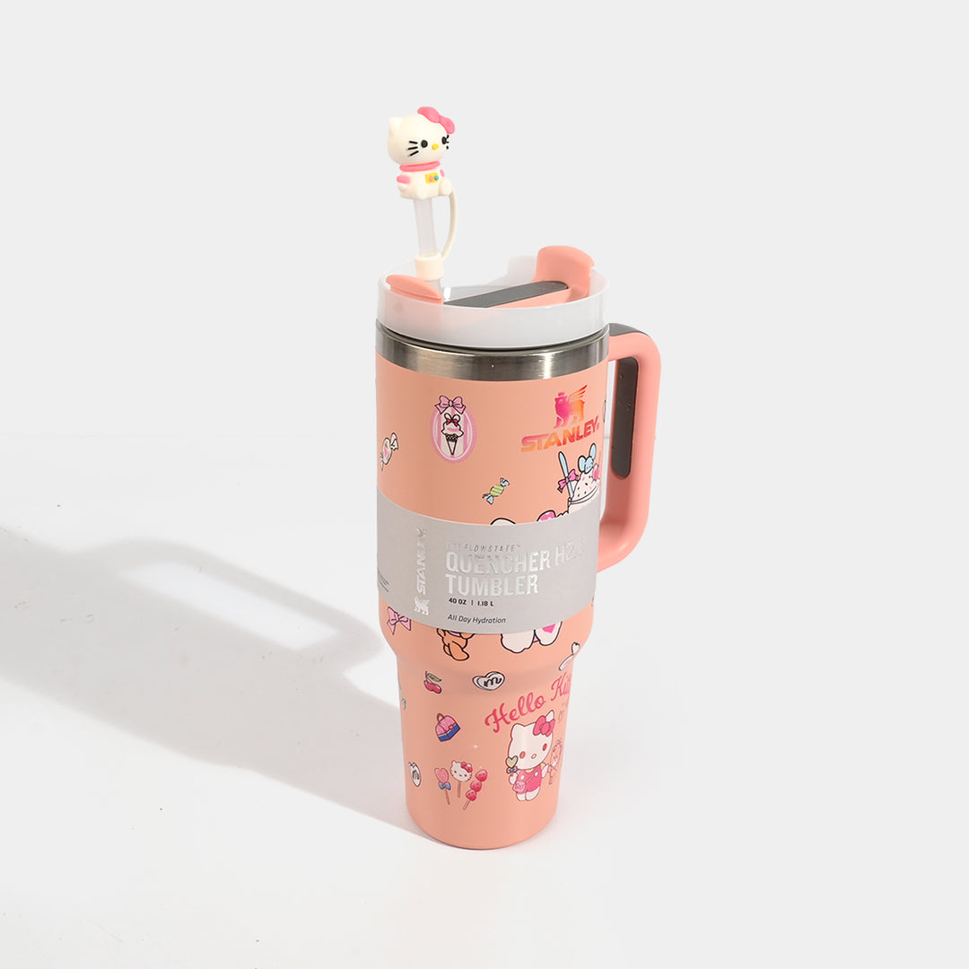 Insulated Travel Tumbler with Handle & Straw