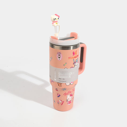 Insulated Travel Tumbler with Handle & Straw
