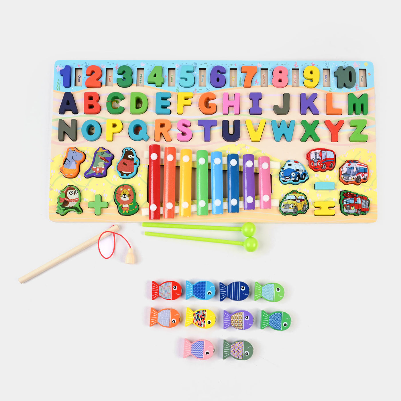 Educational Wooden Alphanumeric Play The Piano 6in1