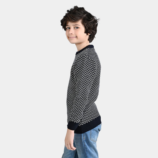 Boys Acrylic Sweater-NAVY