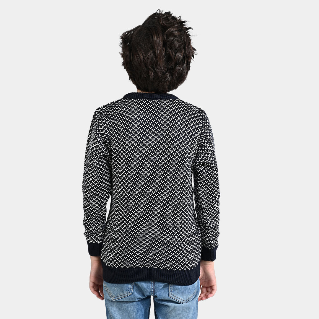 Boys Acrylic Sweater-NAVY