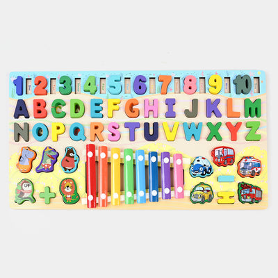 Educational Wooden Alphanumeric Play The Piano 6in1