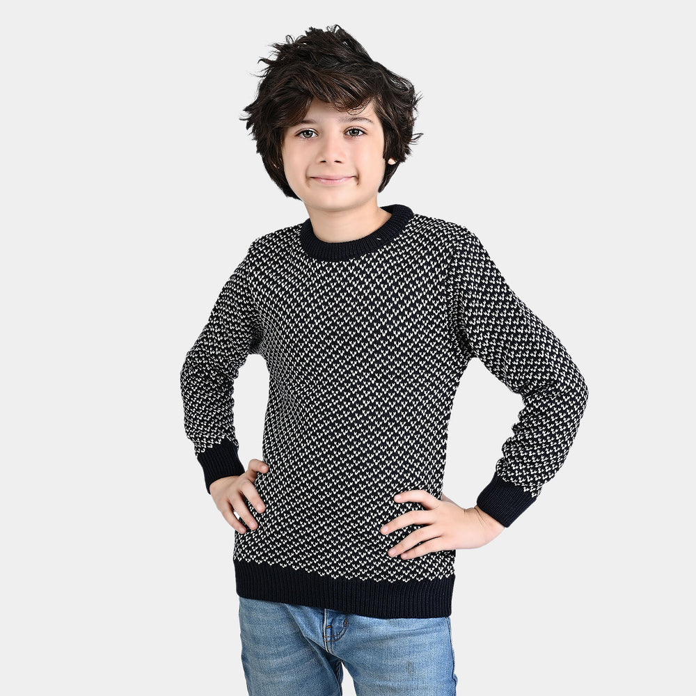 Boys Acrylic Sweater-NAVY