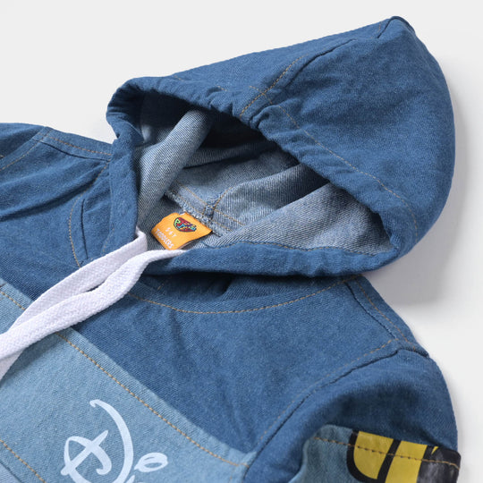 Girls Denim Jacket Character-Mid Blue