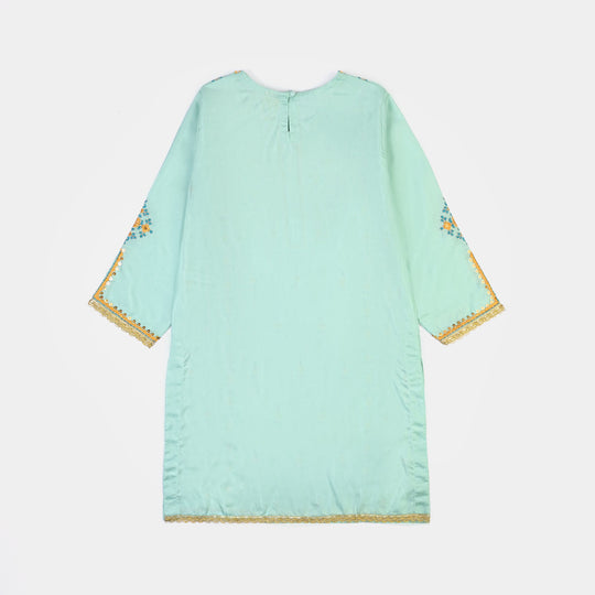 Girls Raw Silk Fancy 3Pcs Roop-Mint Green