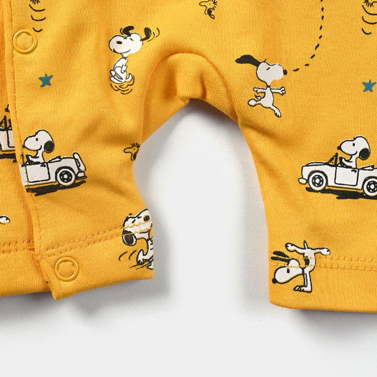 Infant Boys Cotton Interlock Knitted Romper-Citrus