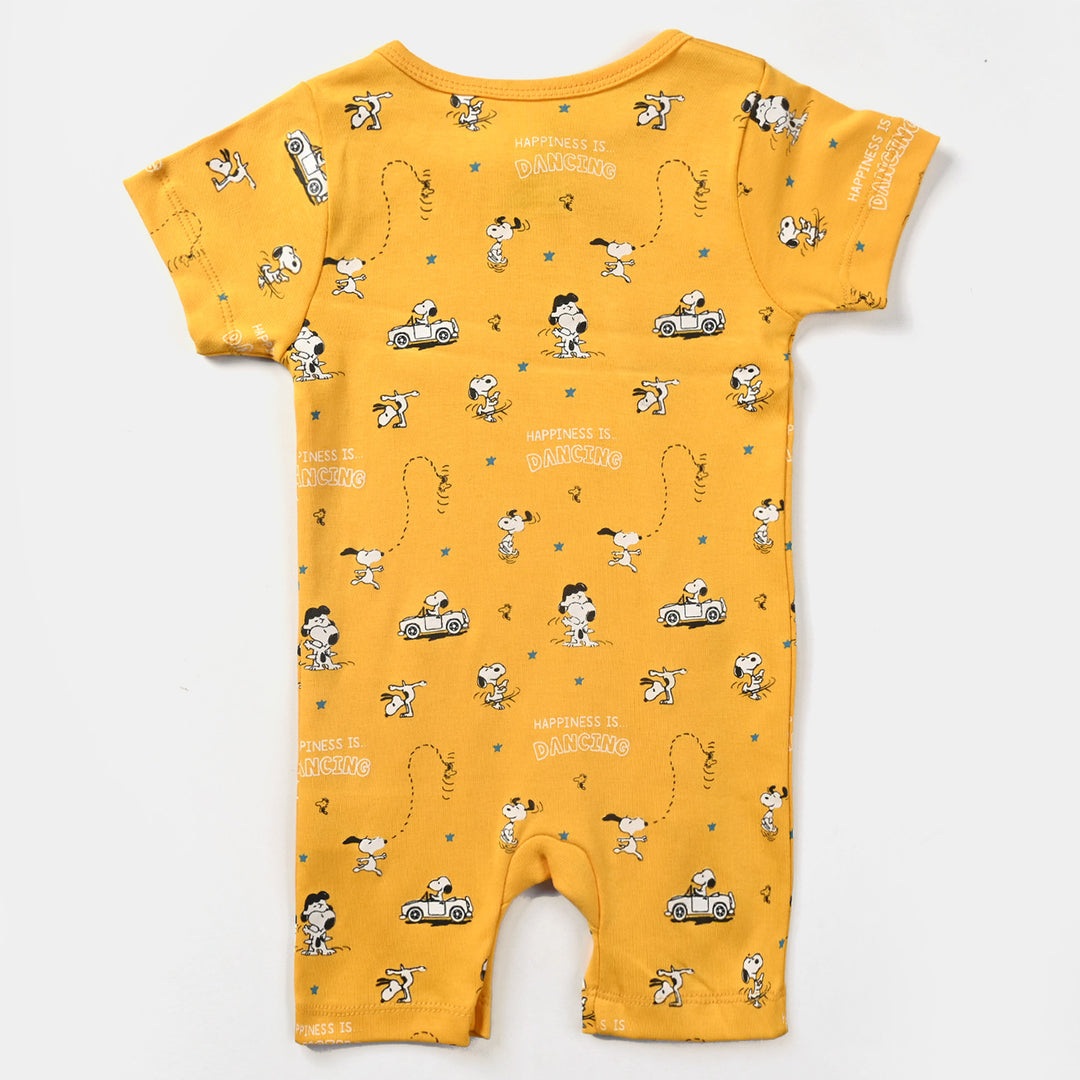 Infant Boys Cotton Interlock Knitted Romper-Citrus