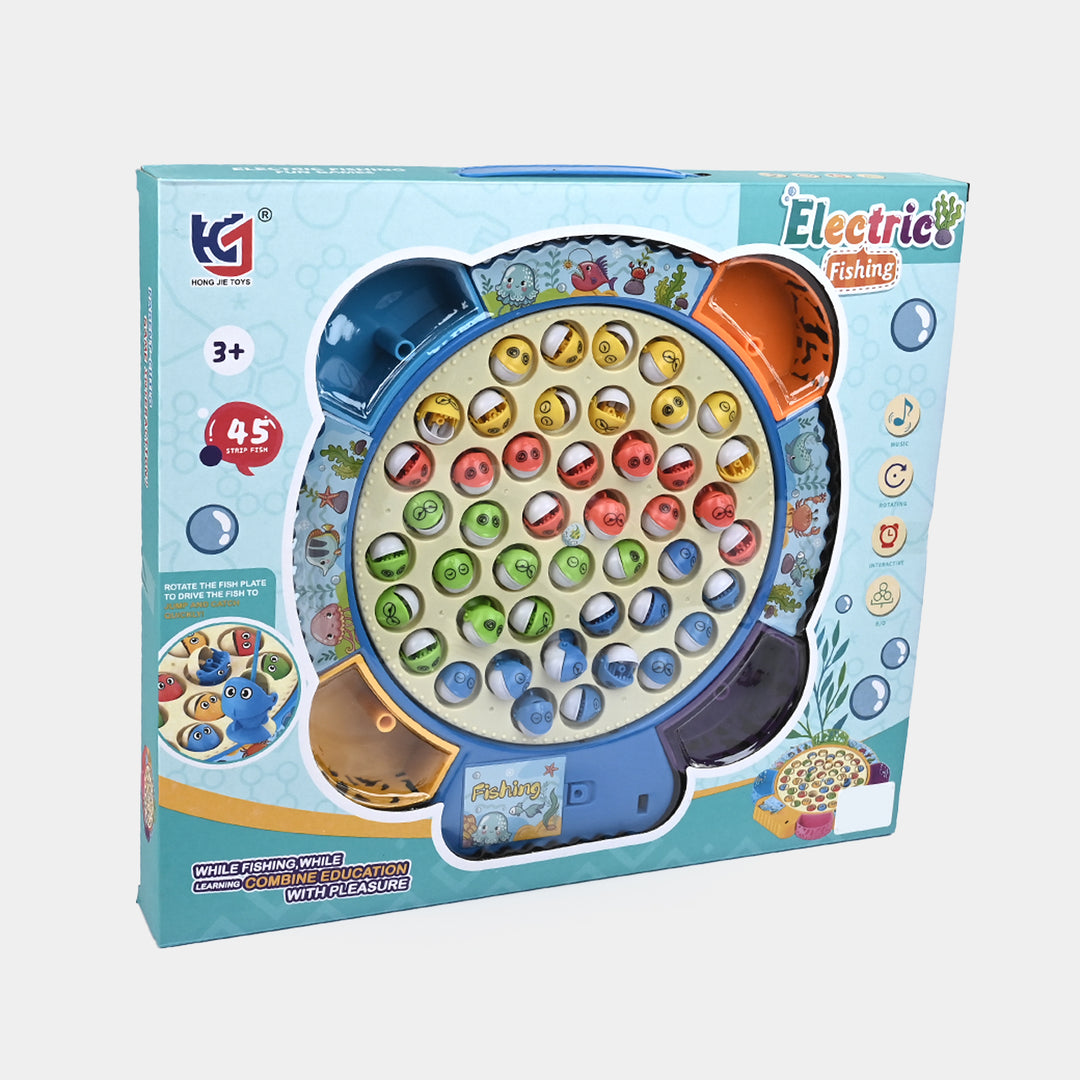 Electric & Musical Rotating Fishing Game Toy for Kids