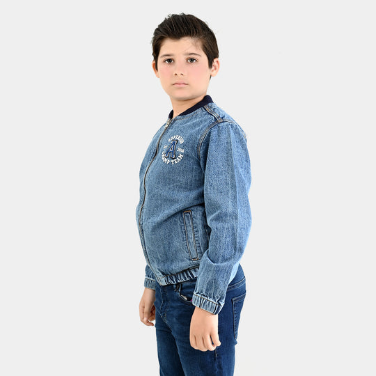 Boys Denim Stretch Woven Jacket Superior-Light Blue