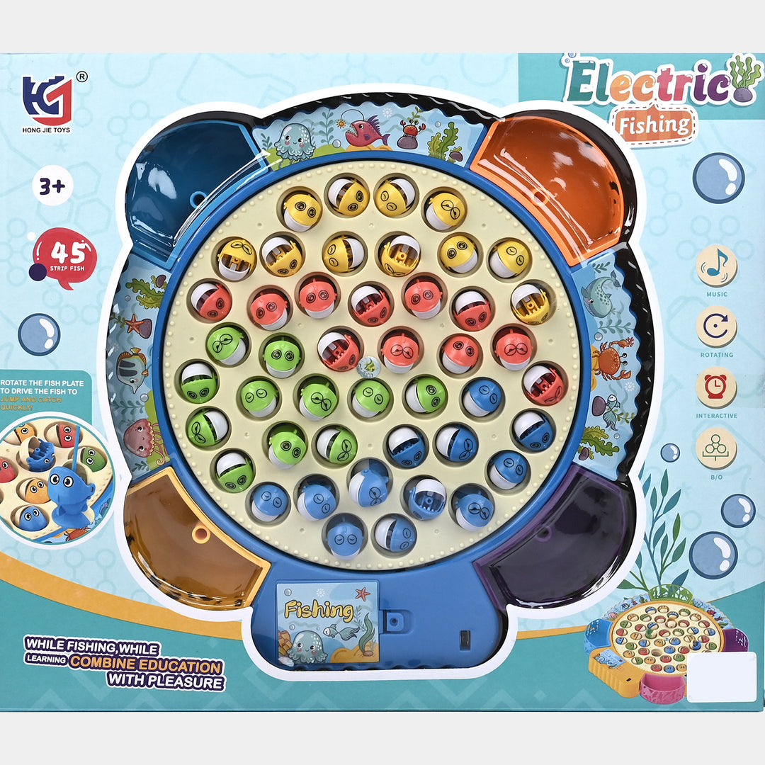 Electric & Musical Rotating Fishing Game Toy for Kids