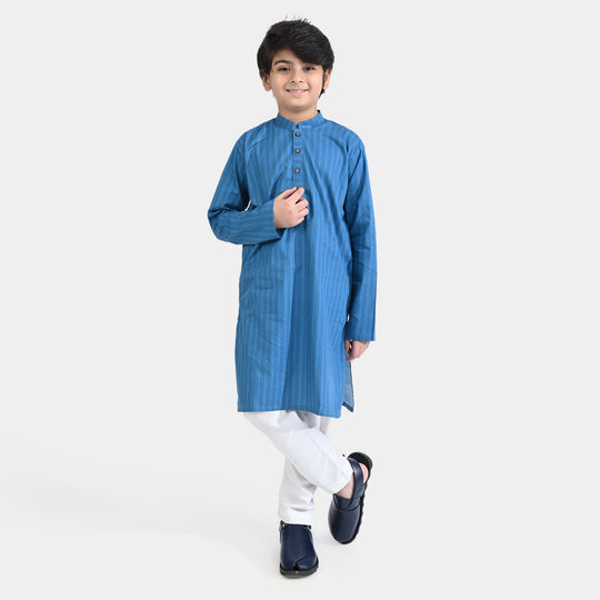 Boys Cotton Poplin Printed Kurta Stripe-Turkish