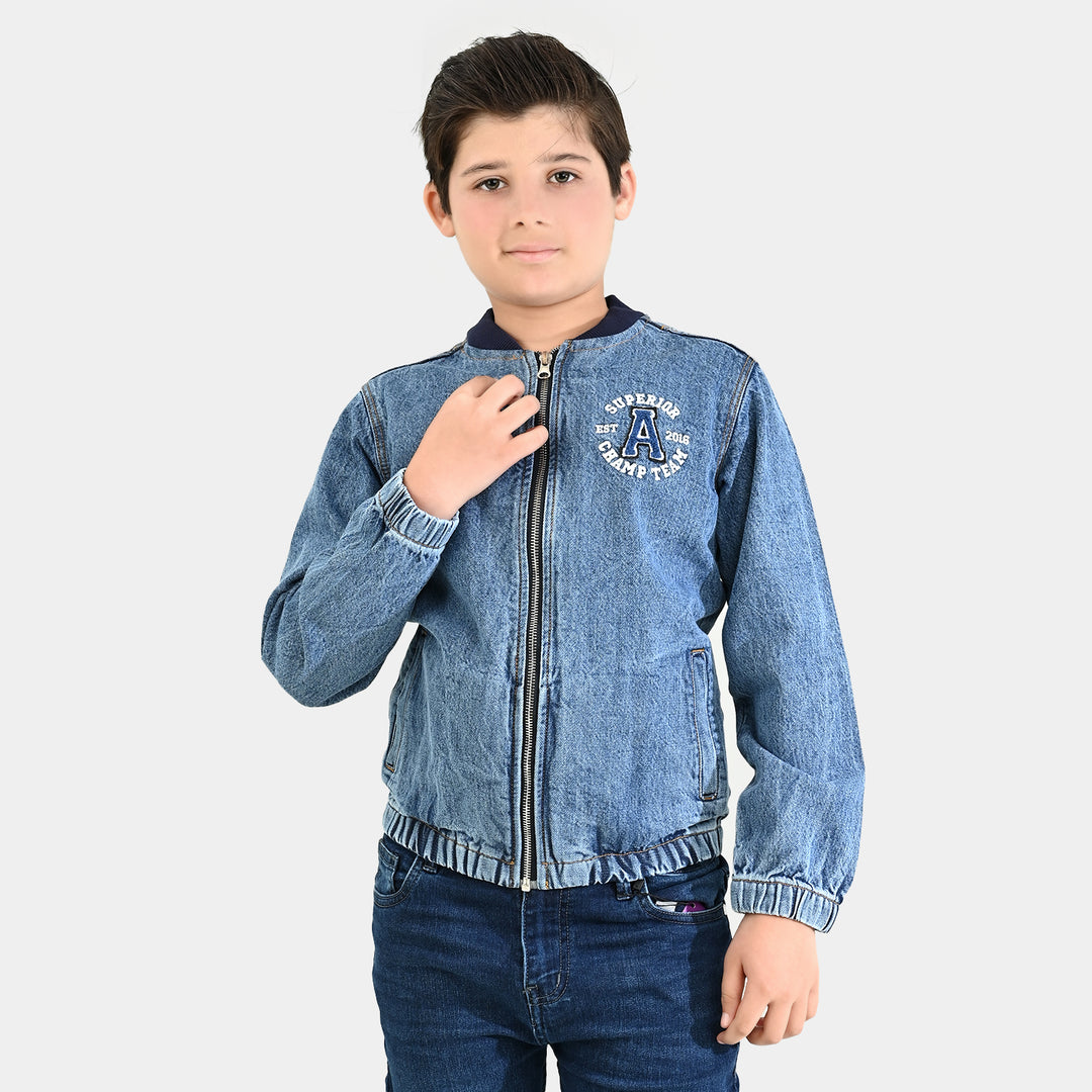 Boys Denim Stretch Woven Jacket Superior-Light Blue