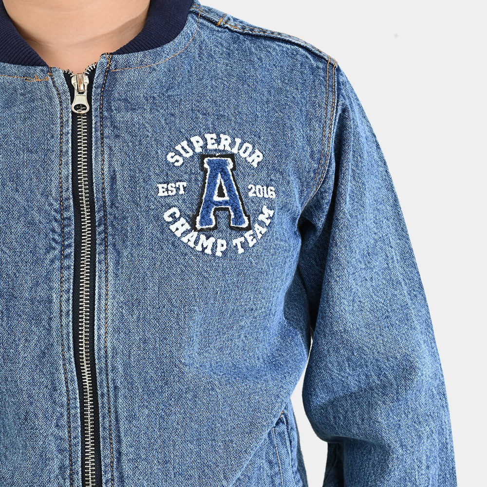 Boys Denim Stretch Woven Jacket Superior-Light Blue