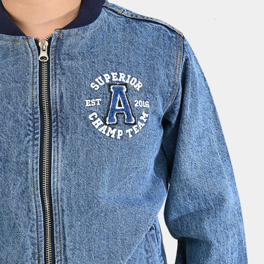 Boys Denim Stretch Woven Jacket Superior-Light Blue