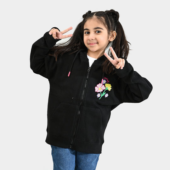 Girls Fleece Jacket LOVING-BLACK