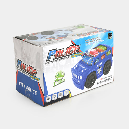 3D Police Car Toy with Light & Sound