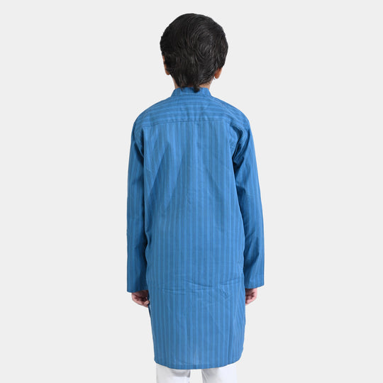 Boys Cotton Poplin Printed Kurta Stripe-Turkish