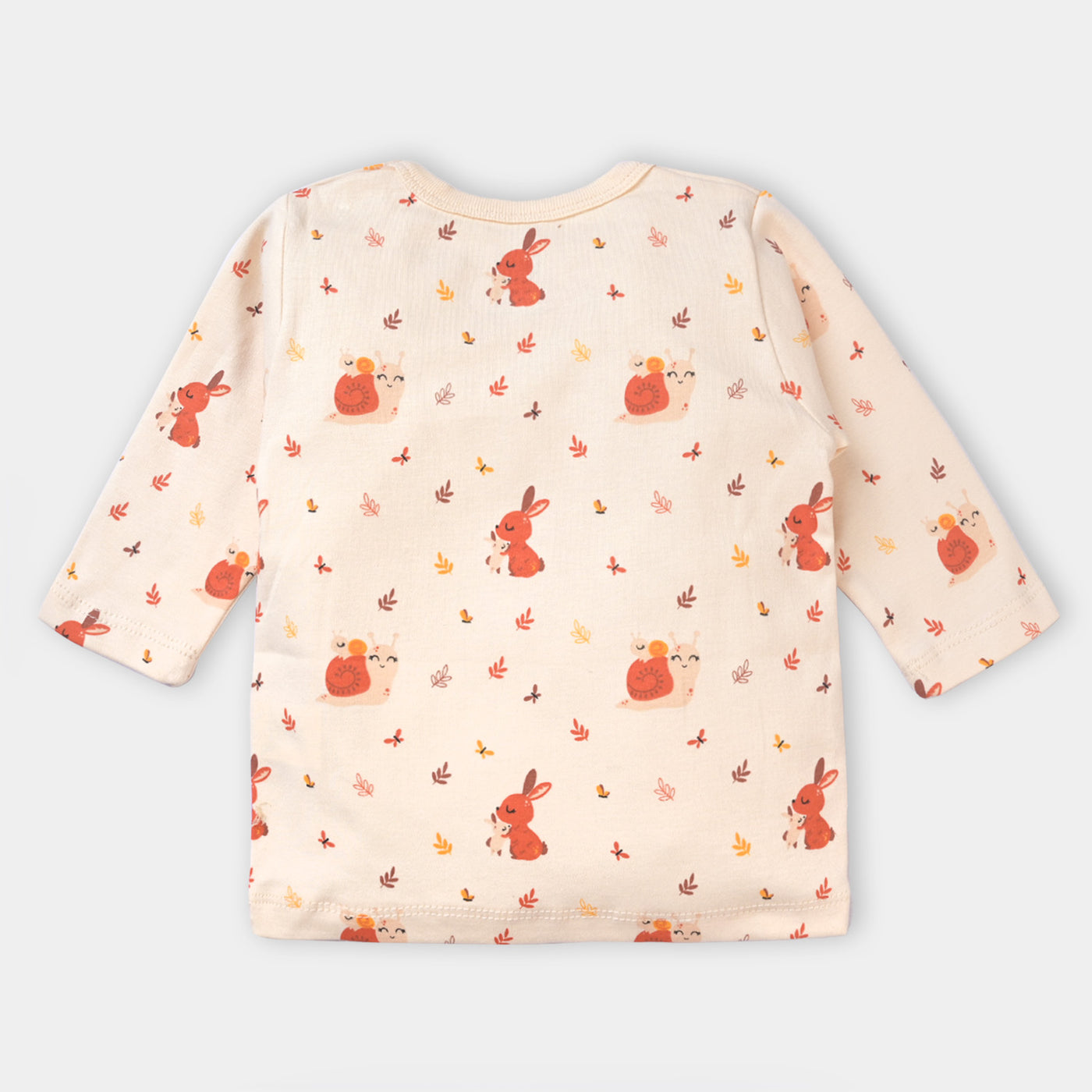 Infant Girls Cotton T-Shirt Rabbit F/S-Cream