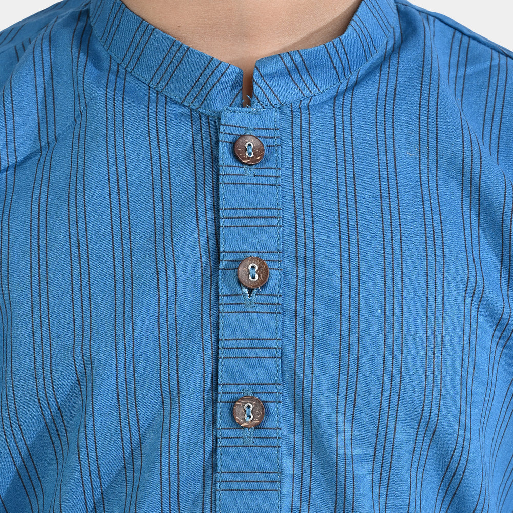 Boys Cotton Poplin Printed Kurta Stripe-Turkish