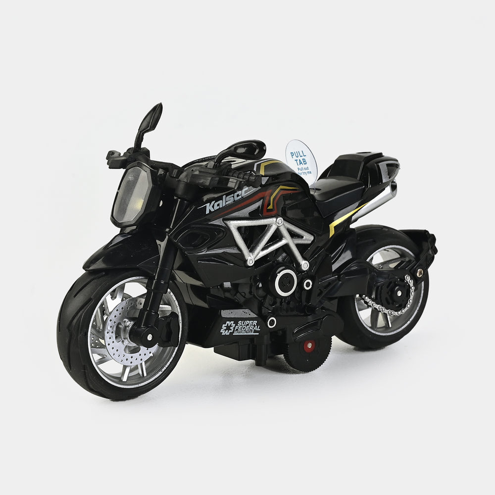 Pull Back Motorcycle With Light & Sound For Kids