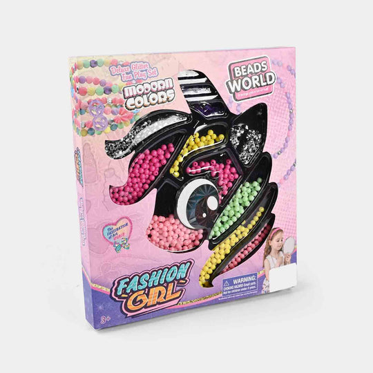 Fashion Girl Deluxe Glitter Beads Play Set | Create Your Own Jewelry