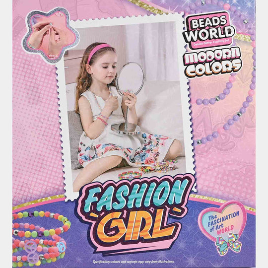 Fashion Girl Deluxe Glitter Beads Play Set | Create Your Own Jewelry
