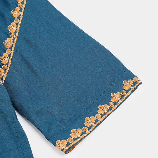 Girls Poly Cambric 3-Piece Suit (Gul) - Teal Blue