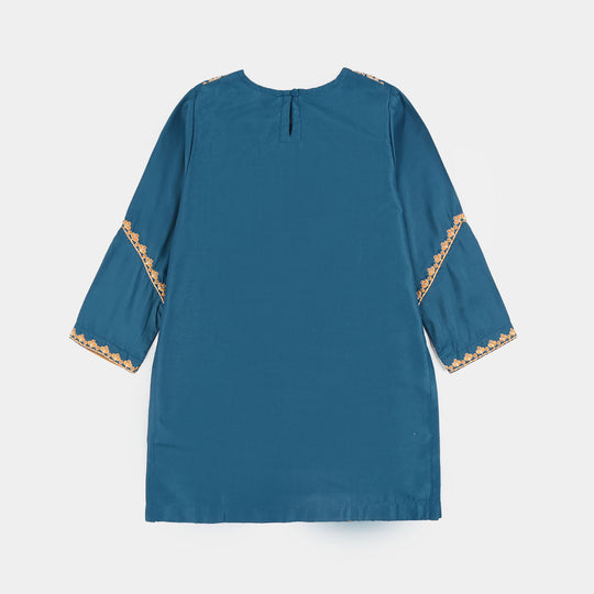 Girls Poly Cambric 3-Piece Suit (Gul) - Teal Blue