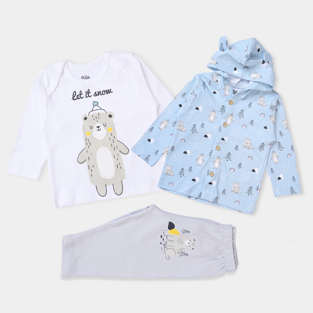 Infant Boys Cotton 3PCs Set- Bear