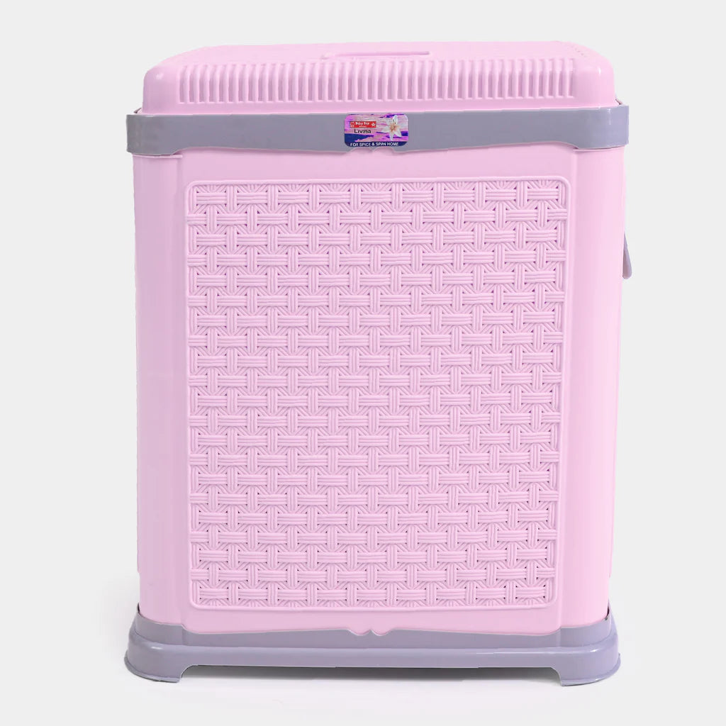 Durable Plastic Laundry Basket | Pink