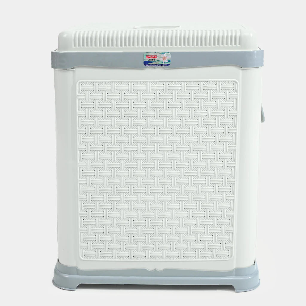 Durable Plastic Laundry Basket | White