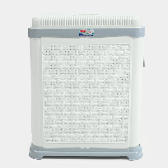 Durable Plastic Laundry Basket | White