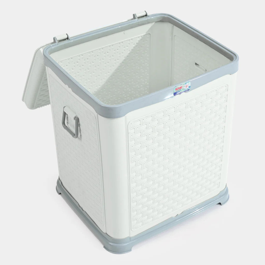 Durable Plastic Laundry Basket | White