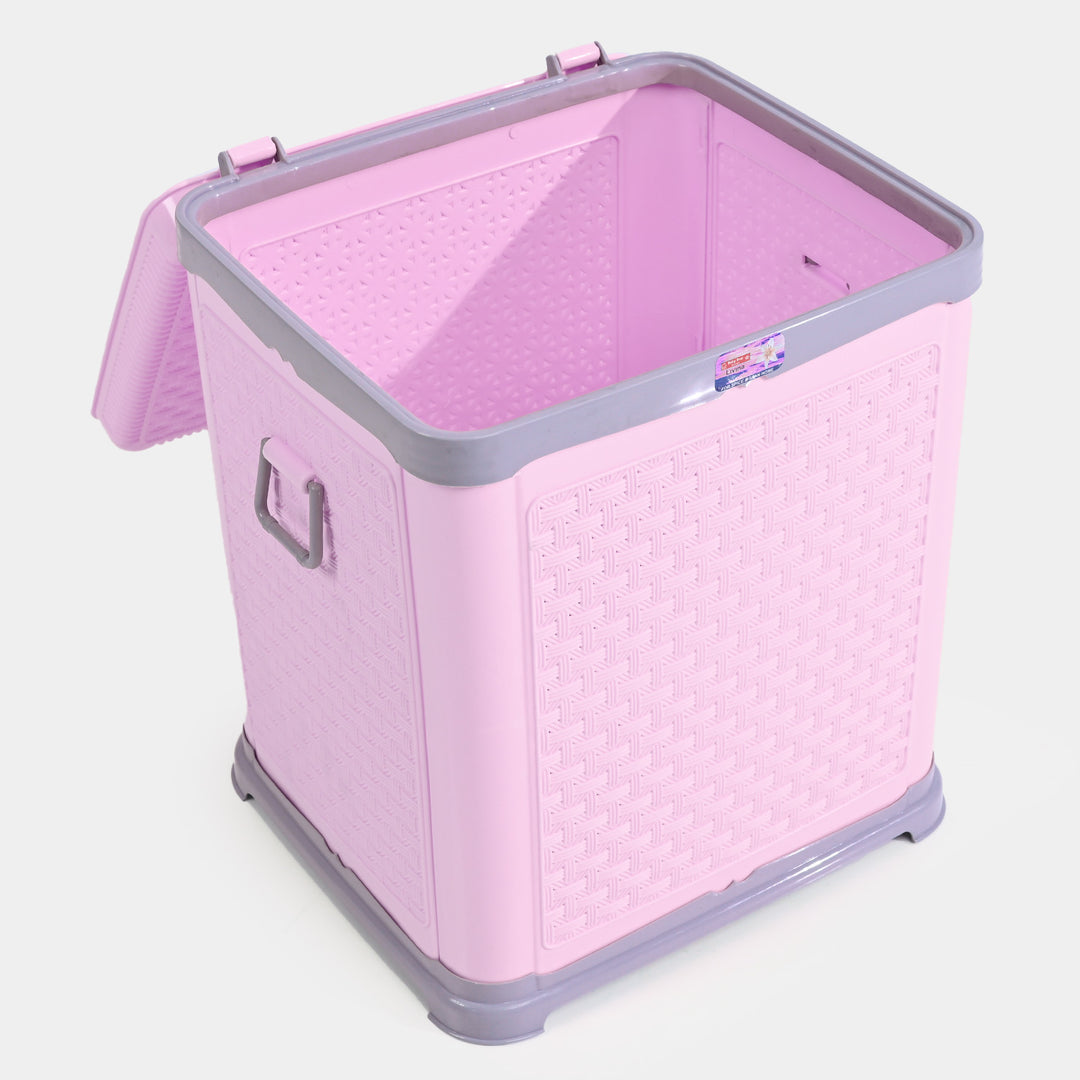 Durable Plastic Laundry Basket | Pink