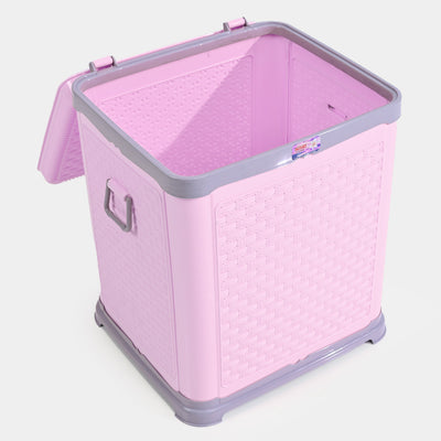 Durable Plastic Laundry Basket | Pink
