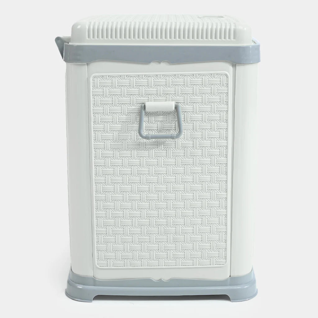 Durable Plastic Laundry Basket | White