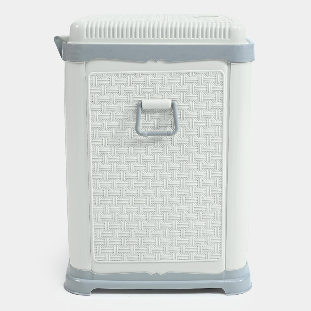 Durable Plastic Laundry Basket | White