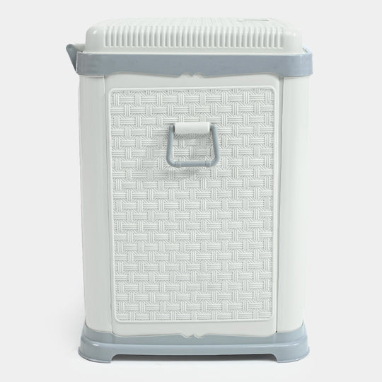 Durable Plastic Laundry Basket | White