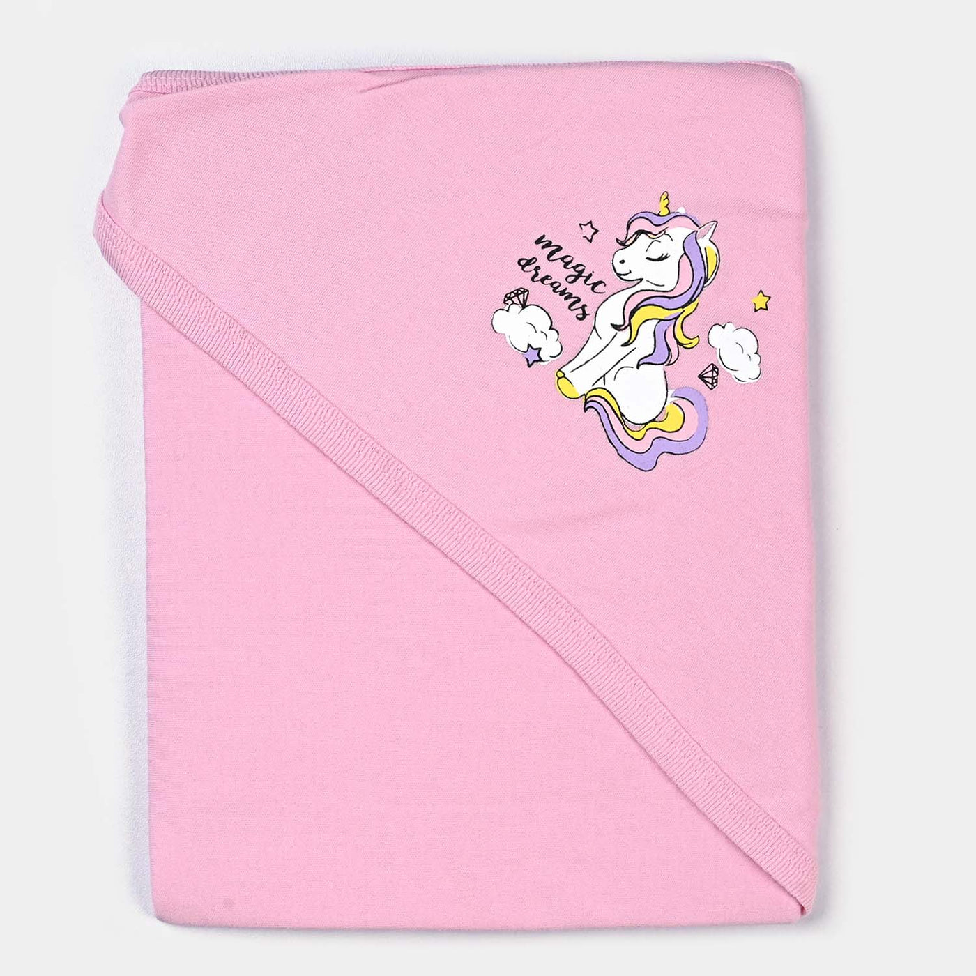 Infant Cotton Interlock Character Wrapping Sheet | Pink