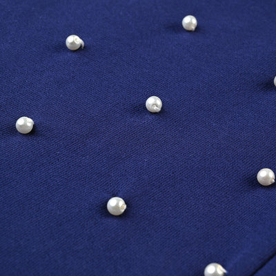 Girls Cotton Terry Pyjama Pearls-Navy Blue