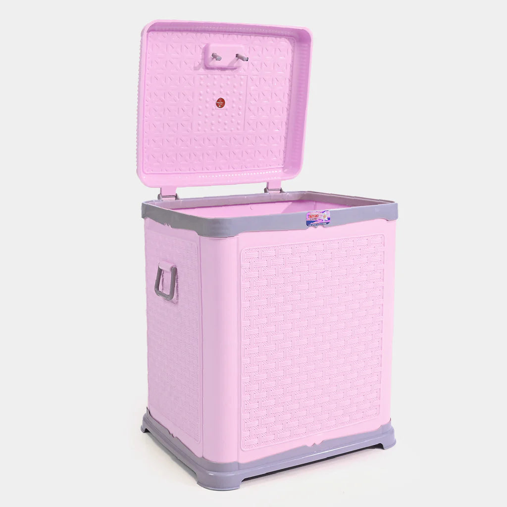 Durable Plastic Laundry Basket | Pink