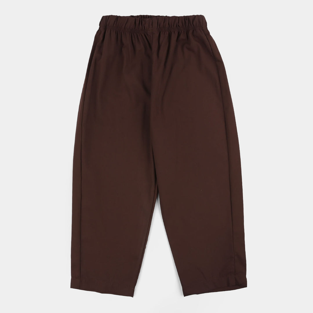Boys Poly Viscose Kurta Pajama (Blended) - Brown