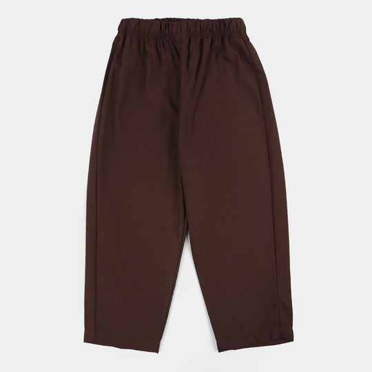 Boys Poly Viscose Kurta Pajama (Blended) - Brown