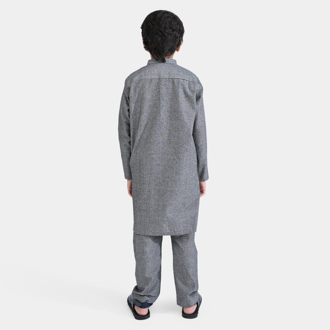 Boys Oxford Kurta Shalwar Suit -GREY