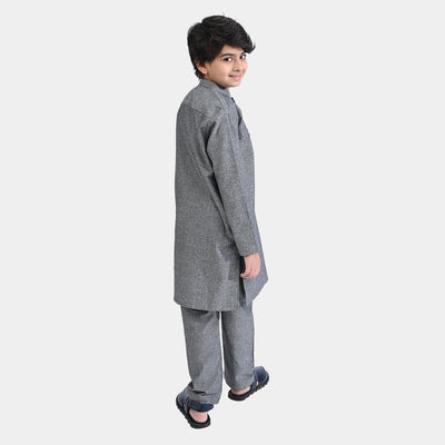 Boys Oxford Kurta Shalwar Suit -GREY